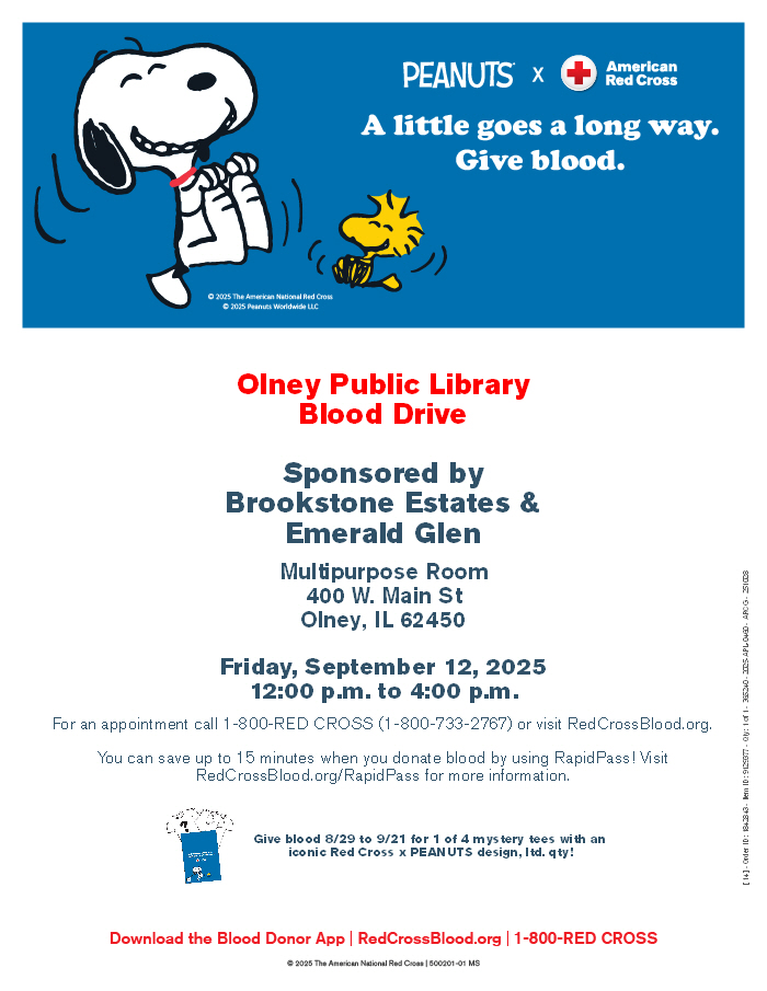 Blood Drive Image for Friday September 12th at noon to 4pm.