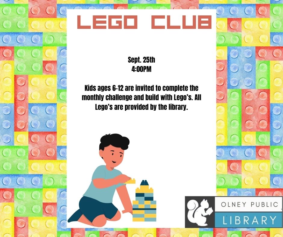 Lego club image. Kid playing with legos.