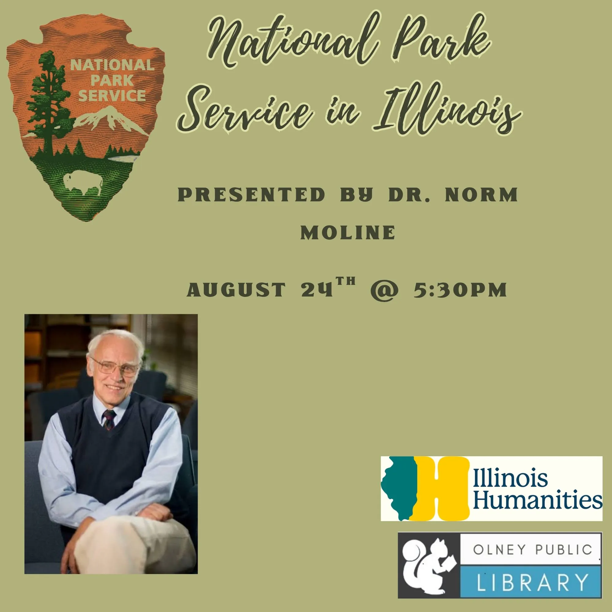 National Park Service Event image with a picture of DR Norm Moline.
